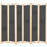 vidaXL Sobna pregrada sa 6 panela od tkanine 240 x 170 x 4 cm siva | shoptok.hr