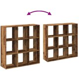 vidaXL Pregrada s knjižno omaro starinski les 102x29x103,5 cm inž. les | Shoptok.si