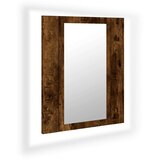 vidaXL LED kopalniška omarica z ogledalom dimljeni hrast 40x12x45 cm | Shoptok.si