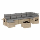 Maison Chic Seti vrtnega pohištva - Vrtna garnitura - Vrtni pohištvo set 8-delna z blazinami bež poli ratan, (21800836) | Shoptok.si