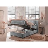 MID.YOU POSTELJA Z VZMETNICO 120 cm x 200 cm , tekstil, leseni material antracit | Shoptok.si