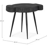 BIZZOTTO Črna klubska mizica z mizno plo&amp;scaron;čo iz akacije 35x45 cm Zakia &amp;ndash; Slike