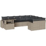 Maison Chic Seti vrtnega pohištva - Vrtna garnitura - Vrtni pohištvo set 10-delna z blazinami sv. siv poli ratan, (21815611) | Shoptok.si