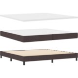 Box Spring Postelja z Mattresom Temno Rjava 200x200 cm Tkanina, (22052598) | Shoptok.si