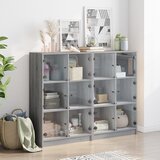  Regal za knjige s vratima siva boja hrasta 136x37x109 cm drveni | shoptok.hr