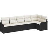  Sjedeća garnitura za vrt 6 kom. Crna poliratan 287,5 x 122,5 x 69 cm | Shoptok.si