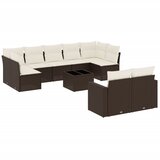  10-dijelni set vrtnih sofa od poliratana s jastucima smeđi | shoptok.hr