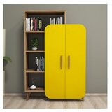 Hanah home Form - Walnut, Yellow knjižna omara, (21268248) Cene