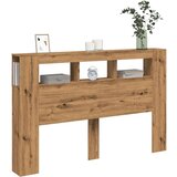 vidaXL LED posteljno vzglavje artisan hrast 160x18,5x103,5 cm inž. les | Shoptok.si