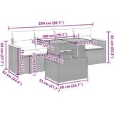 vidaXL Vrtna sedežna garnitura 5-delna z blazinami poli ratan/akacija | Shoptok.si
