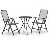 3-dijelni vrtni blagovaonski set od metala i mrežice antracit | shoptok.hr
