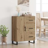 vidaXL Strani šal s predalom Umetni hrast 69,5 x 34 x 90 cm | Shoptok.si