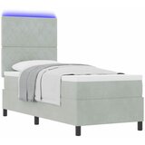  LED Box Spring Krevet Svijetlo siva 80 x 200 cm tkanina | shoptok.hr