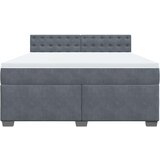 vidaXL Krevet s oprugama i madracem tamnosivi 180x200 cm baršunasti | shoptok.hr
