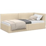  Kutni okvir kreveta s uzglavljem Krema 80 x 200 cm tkanina | shoptok.hr