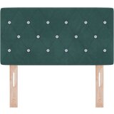 vidaXL Naslon za glavu s kristalnim gumbima tamno zeleni 80 cm baršun | shoptok.hr