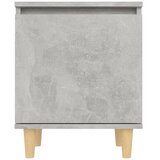  Noćni ormarić s drvenim nogama siva boja betona 40 x 30 x 50 cm | Eponuda.com