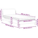  Krevet s madracem Dover tamnosivi 100x200 cm baršunasti | shoptok.hr