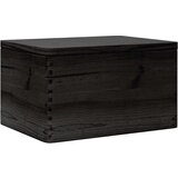 vidaXL Lesena škatla s pokrovom črna 40x30x23 cm trdna borovina | Shoptok.si