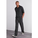 Trendyol Limited Edition Smoked Comfort/Wide Leg Textured Hidden Lacing Wrinkle-Free Sweatpants | shoptok.hr