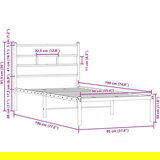 vidaXL Posteljni okvir brez vzmetnice z vzglavjem rjavi 90x190 cm | Shoptok.si