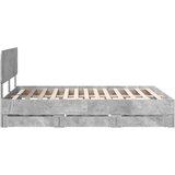  Krevetna konstrukcija s ladicama Betonsko Siva 150 x 200 cm | shoptok.hr