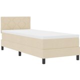 Krevet s opruga kutije s LED trakama Krema 80 x 200 cm tkanina | Eponuda.ba