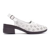 GOODIN White perforated low-heeled sandals | Shoptok.si