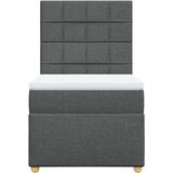 vidaXL Krevet s oprugama i madracem tamnosivi 100 x 200 cm od tkanine | shoptok.hr