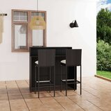  3-dijelni vrtni barski set s jastucima crni | shoptok.hr