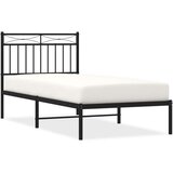 Metalni okvir za krevet s uzglavljem crni 90x200 cm | shoptok.hr