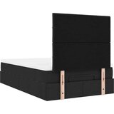 vidaXL Otomanski posteljni okvir z vzmetnico črn 120x200 cm blago | Shoptok.si