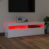 TV ormarić s LED svjetlima visoki sjaj bijeli 120x35x40 cm | shoptok.hr