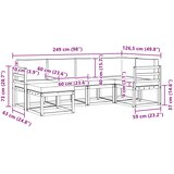  Set vanjskih sofa 6 kom. Prirodna i krem Smeđa 245 x 126,5 x 73 cm | shoptok.hr