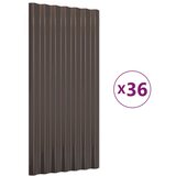 Krovni paneli 36 kom od pocinčanog čelika smeđi 80x36 cm | shoptok.hr