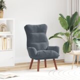 vidaXL Relaxirajuća Fotelja Tamno Siva Baršun | shoptok.hr