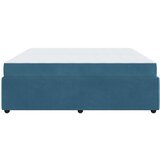  Posteljni okvir z vzmetnico Modra 200 x 200 cm Žamet | Shoptok.si