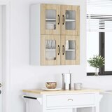  Zidni stakleni ormarić PORTO 2 pcs Sonoma hrast 60 x 31 x 40 cm | Eponuda.com