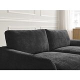 Bobochic Paris Črna kotna sedežna garnitura iz šenilje (desni kot/z ležalnikom) Leonore – | Shoptok.si