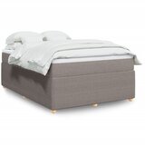 vidaXL Box spring postelja z vzmetnico taupe 160x200 cm blago | Shoptok.si
