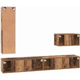  Set TV komoda s ladicama s policom Zidne Ostalo s pohranom 4 pcs Staro drvo 30.5 x 30 x 110 cm | shoptok.hr