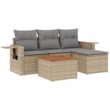 Maison Chic Seti vrtnega pohištva - Vrtna garnitura - Vrtni pohištvo set 5-delna z blazinami bež poli ratan, (21819586) | Shoptok.si