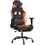  Igraća stolica s osloncem za noge umjetna koža crno-narančasta | shoptok.hr