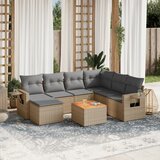 Maison Chic Seti vrtnega pohištva - Vrtna garnitura - Vrtni pohištvo set 8-delna z blazinami bež poli ratan, (21800650) | Shoptok.si