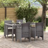  Vrtni stol Set 4 Svetlo siva s kremnimi blazinami, (22015527) | Shoptok.si