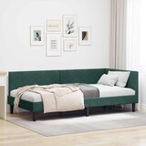  Kutni okvir kreveta Tamnozelena 100 cm x 200 cm Baršun | shoptok.hr