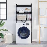 vidaXL Polica za pralni stroj 67 x 25 x 163 cm Konstruiran les | Shoptok.si