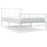 The Living Store Kovinski posteljni okvir z vzglavjem in vznožjem bel 100x200 cm - Posteljni Okvir, (21524645) | Shoptok.si