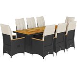 9-dijelni vrtni bistro set od poliratana s jastucima crni | shoptok.hr