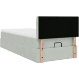 vidaXL Otomanski posteljni okvir z vzmetnico siv 100x200 cm žamet | Shoptok.si